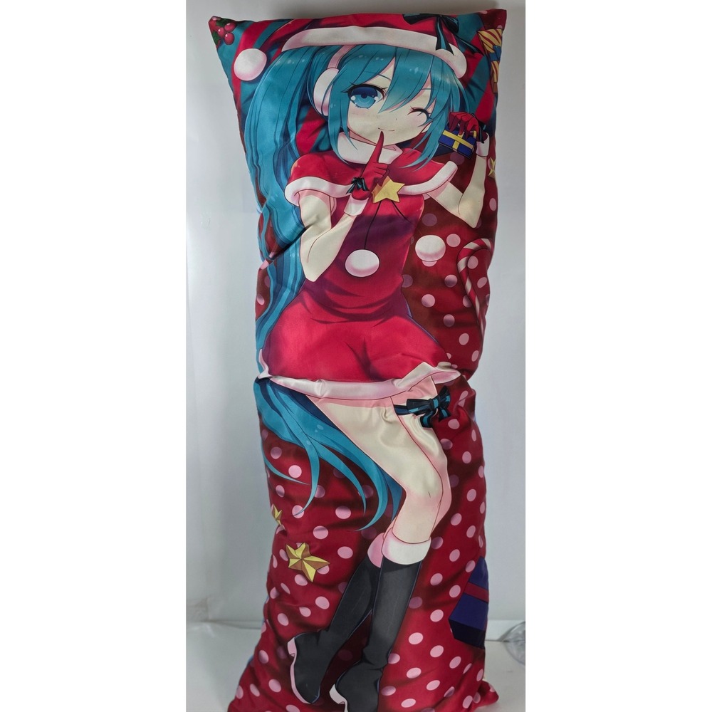 Hatsune Miku Christmas Santa Body Pillow Cover 36" Dakimakura Double Sided Anime
